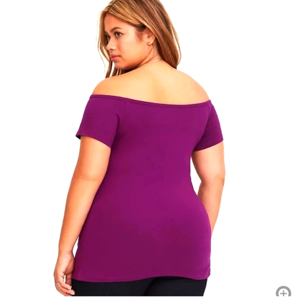 Torrid Foxy Berry Cut Out Off Shoulder Tee 3x - Picture 4 of 13
